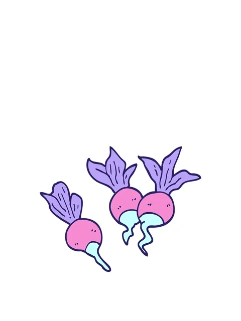 Stretching up animation of cartoon doodle beetroot plants Stock Footage 324344963