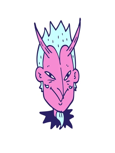 Stretching up animation of cartoon doodle devil face Stock Footage 324206302