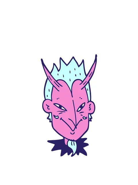 Stretching up animation of cartoon doodle devil face Stock Footage 324427637