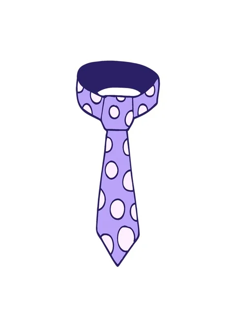 Stretching up animation of cartoon doodle patterned tie Stock Footage 324337996