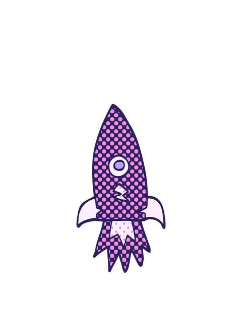 Stretching up animation of cartoon doodle space rocket Stock Footage 324159424