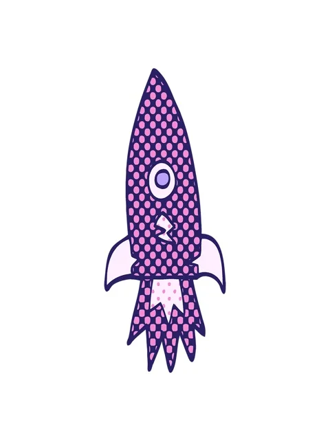 Stretching up animation of cartoon doodle space rocket Stock Footage 324449479