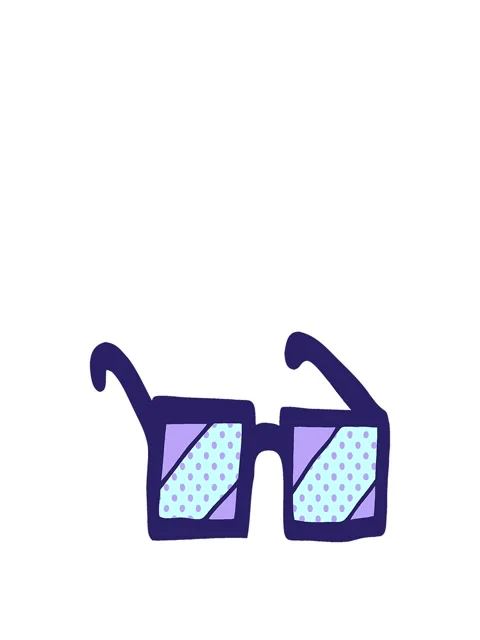 Stretching up animation of cartoon doodle square spectacles Stock Footage 324414485