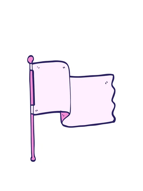 Stretching up animation of a cartoon doodle white flag waving Stock Footage 324085002