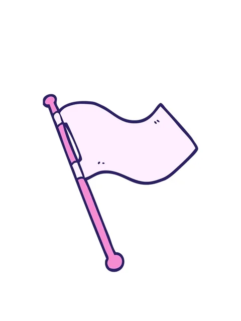 Stretching up animation of cartoon doodle white flag waving Stock Footage 324111467