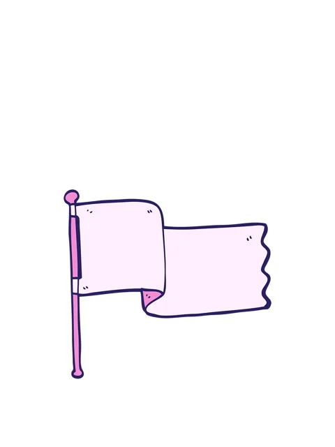 Stretching up animation of a cartoon doodle white flag waving Stock Footage 324186352