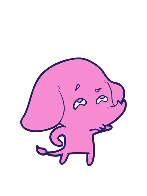 Stretching up animation of cartoon of an elephant remembering Stock Footage 324119457