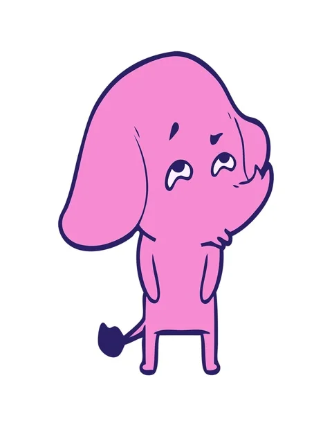 Stretching up animation of cartoon elephant remembering Stock Footage 324245646