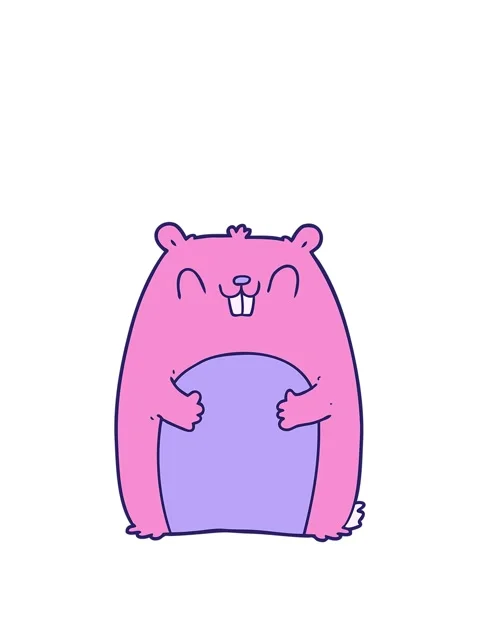 Stretching up animation of cartoon happy gopher Stock Footage 324474608