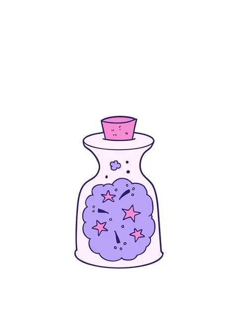 Stretching up animation of cartoon magic potion Stock Footage 324127615