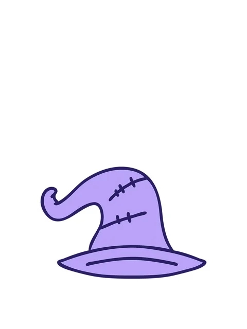 Stretching up animation of cartoon of an old wizard hat Stock Footage 324329115