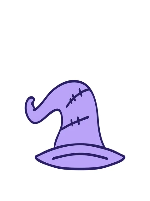 Stretching up animation of cartoon of an old wizard hat Stock Footage 324459988