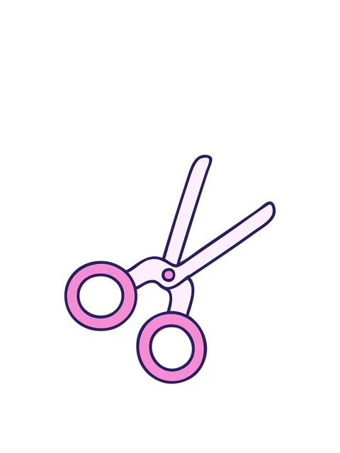 Stretching up animation of cartoon of a pair of scissors Vídeos de archivo 324159534