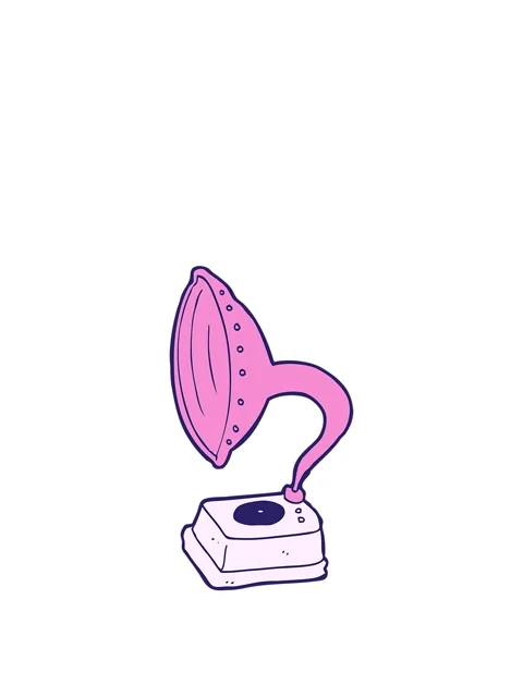 Stretching up animation of cartoon phonograph Video stock 324085460