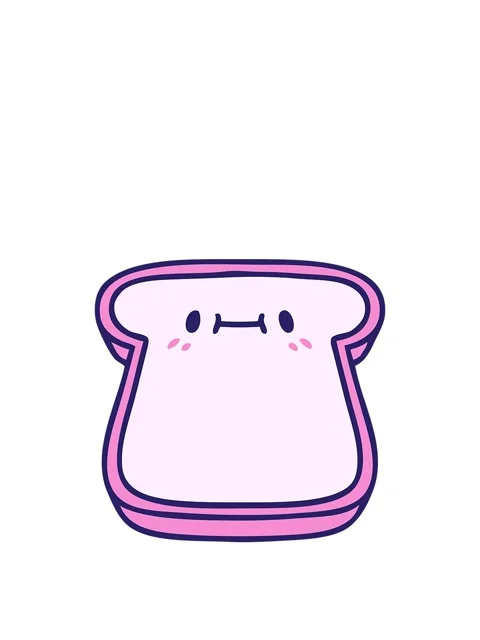 Stretching up animation of cartoon slice of bread with face Stock Footage 324043330