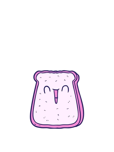 Stretching up animation of cartoon slice of bread Stock Footage 324182395