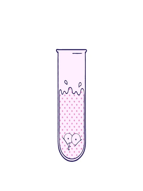 Stretching up animation of cartoon surprised test tube Stock Footage 324079827
