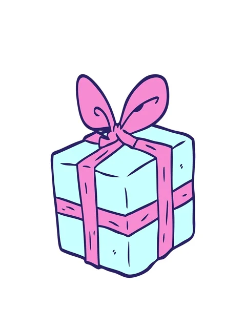Stretching up animation of cartoon wrapped gift Stock Footage 324450002