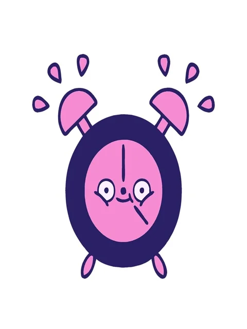 Stretching up animation of a comic book style cartoon of a alarm clock Video stock 323592011