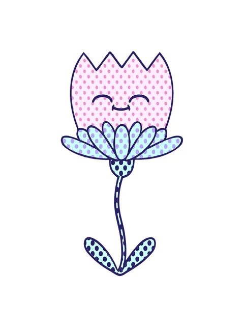 Stretching up animation of comic book style cartoon of a flower Stock Footage 324098744