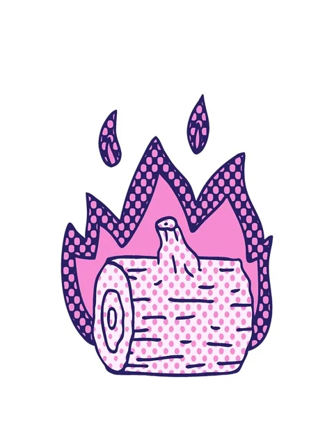 Stretching up animation of comic book style quirky cartoon campfire Stock Footage 324166273