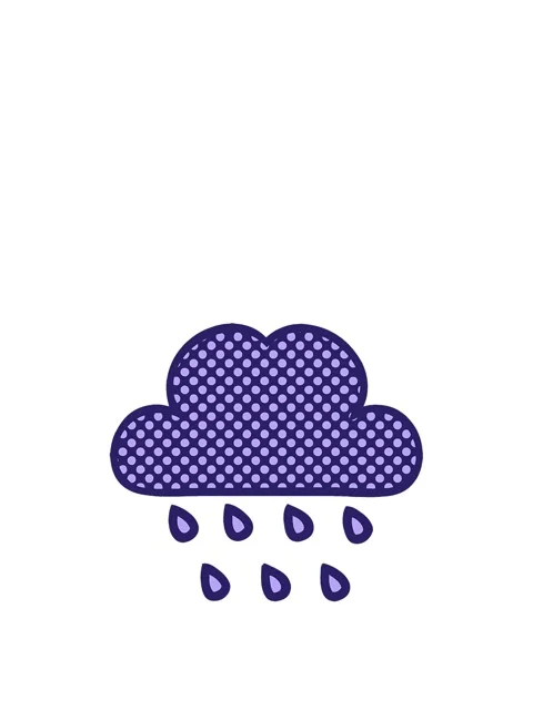 Stretching up animation of comic book style cartoon of a storm rain cloud Stock Footage 324287195