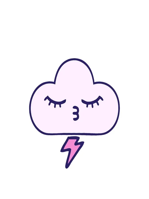 Stretching up animation of comic book style cartoon of a thunder cloud Stock Footage 324375057