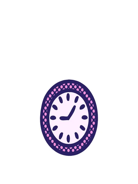 Stretching up animation of comic book style cartoon of a wall clock Video stock 324400848