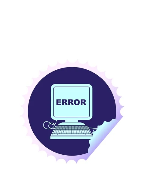 Stretching up animation of computer error vector illustration circular peel.. Stock Footage 324078336