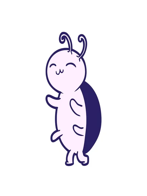 Stretching up animation of cute bug cartoon Stock Footage 324263743