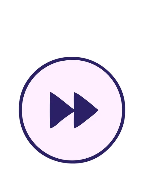 Stretching up animation of cute cartoon of a fast forward button Video stock 324050047