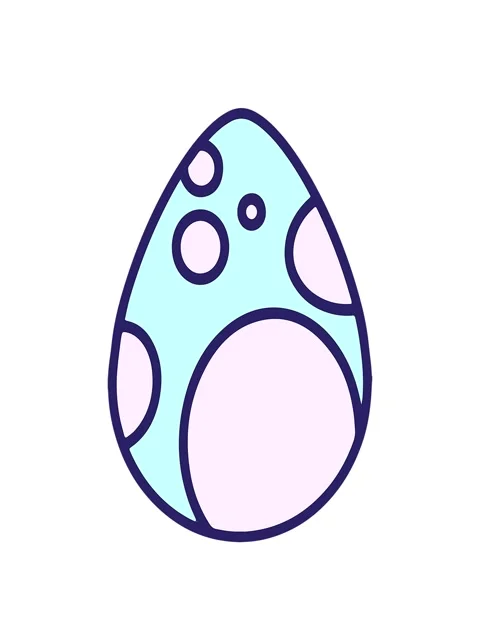 Stretching up animation of cute easter egg design drawing Stock Footage 324087726