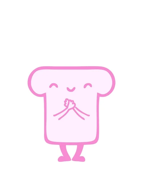 Stretching up animation of cute slice of bread Stock Footage 324086305
