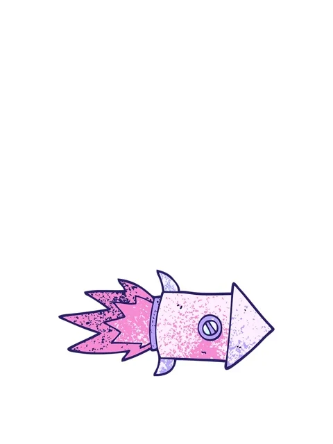 Stretching up animation of a doodle of a space rocket Stock Footage 324085445