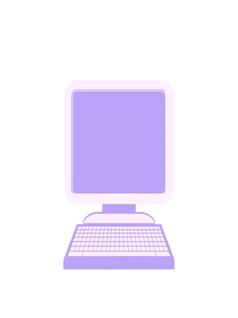 Stretching up animation of a Flat colour illustration of a computer Stock Footage 324069629