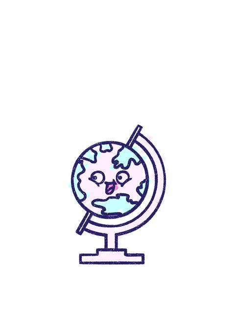 Stretching up animation of Geography Globe Chalk Drawing Stockbeeldmateriaal 324133243