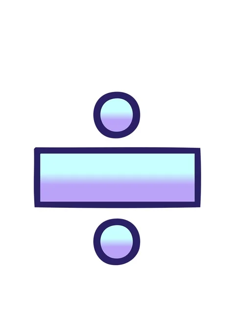 Stretching up animation of gradient shaded cartoon of a division symbol Stock Footage 324287843