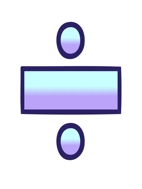 Stretching up animation of gradient shaded cartoon of a division symbol Stock Footage 324470292