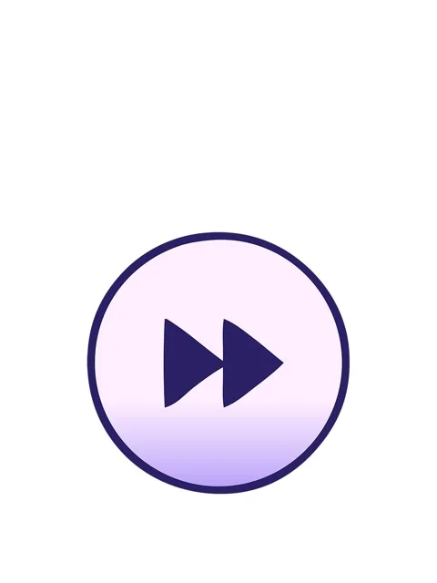 Stretching up animation of gradient shaded cartoon of a fast forward button Video stock 324482804