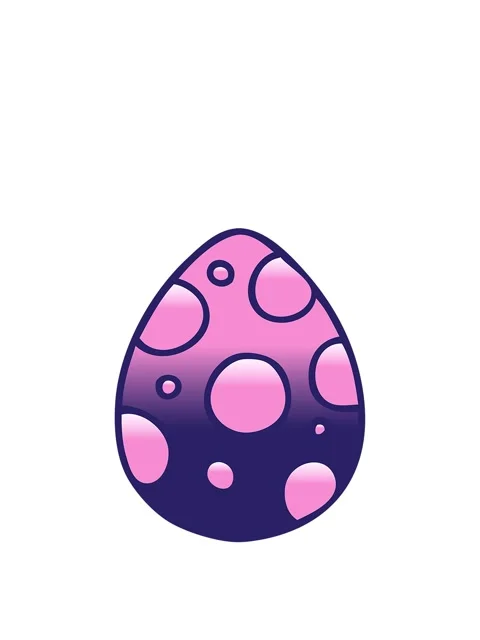 Stretching up animation of gradient shaded quirky cartoon easter egg Video stock 324084073