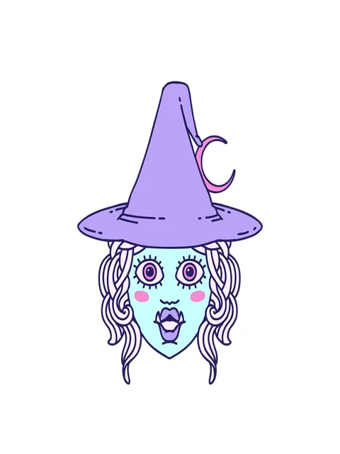 Stretching up animation of half orc witch character face Stock Footage 324414309