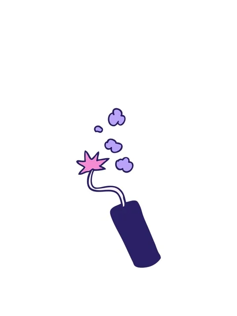Stretching up animation of hand drawn cartoon doodle of a lit dynamite stick Stock Footage 324171328