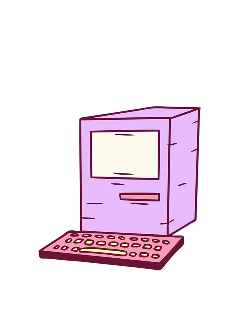 Stretching up animation of hand drawn cartoon doodle of a computer and keyb.. Stock Footage 324263261