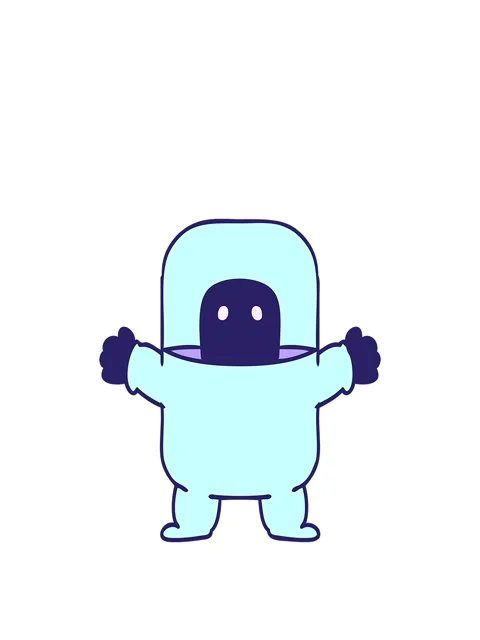 Stretching up animation of hand drawn cartoon doodle of an alien in suit Stock Footage 324422907