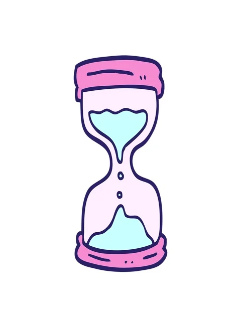 Stretching up animation of hand drawn doodle style cartoon hourglass Stock Footage 324182599