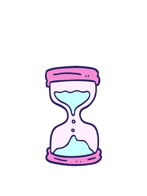 Stretching up animation of hand drawn doodle style cartoon hourglass Stock Footage 324381408
