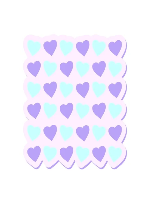 Stretching up animation of hearts repeat pattern sticker Stock Footage 324215765