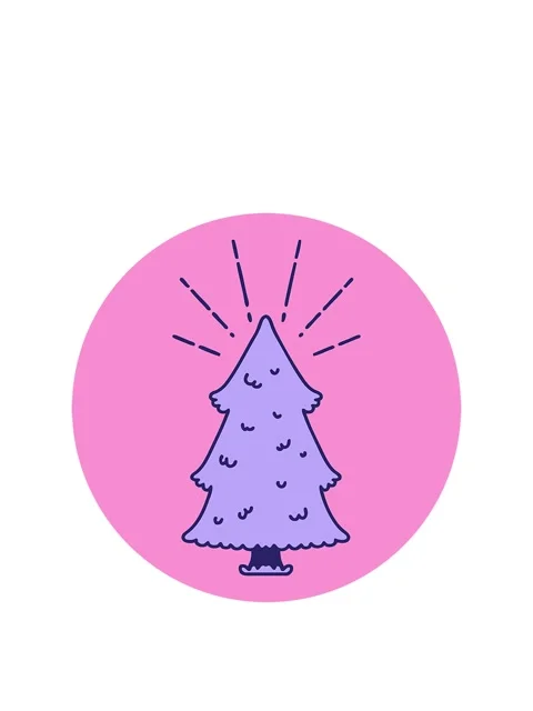 Stretching up animation of icon of a tattoo style pine tree Stock Footage 324109995