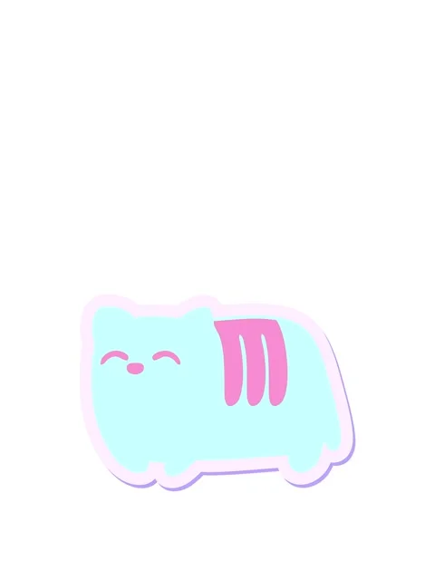 Stretching up animation of loaf cat sticker Stock Footage 324377056