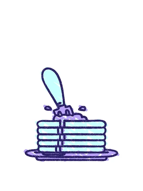 Stretching up animation of Pancake Stack Chalk Drawing 스톡 동영상 324103334